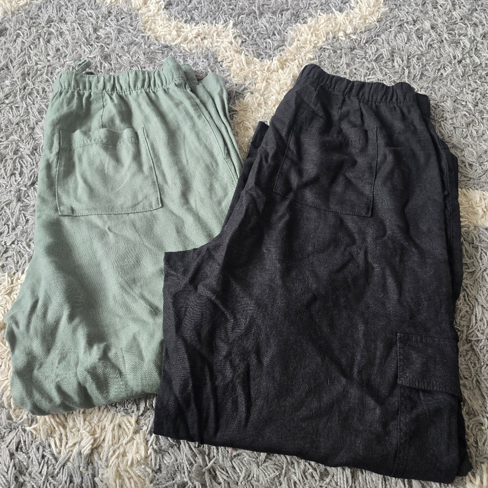 GAP Casual Black and Green Cargo Pants Size LG